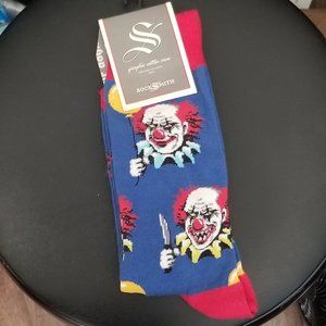Socksmith NWT Killer Clown crew socks, Men's Shoe Size 7-12.5